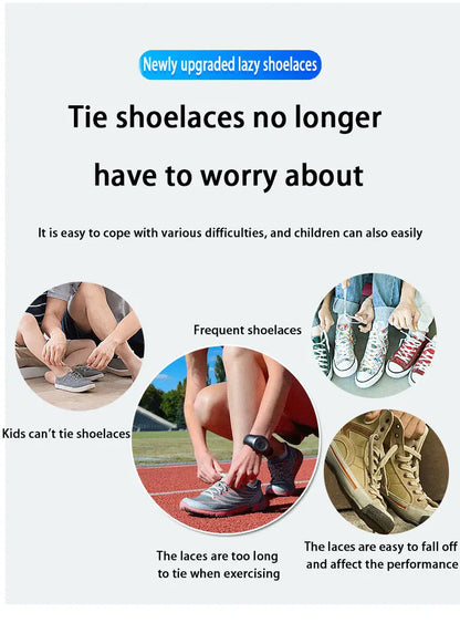 Elastic No-Tie Shoelaces – 8MM Press Lock Sports Laces for Kids & Adults