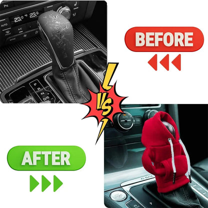 "Hoodie Gear Shift Cover – Fashionable Sweatshirt Knob Decor for Manual Gear Handles"