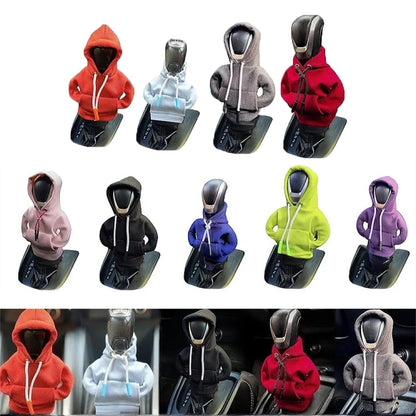 "Hoodie Gear Shift Cover – Fashionable Sweatshirt Knob Decor for Manual Gear Handles"