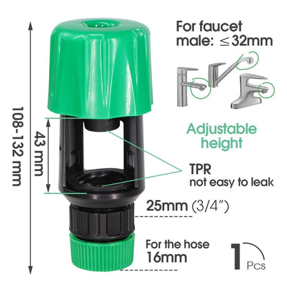 "Universal Kitchen & Garden Tap to Hose Connector Adapter – Quick Fit, Indoor/Outdoor Use"