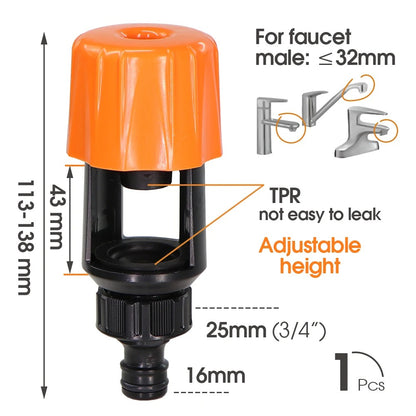 "Universal Kitchen & Garden Tap to Hose Connector Adapter – Quick Fit, Indoor/Outdoor Use"